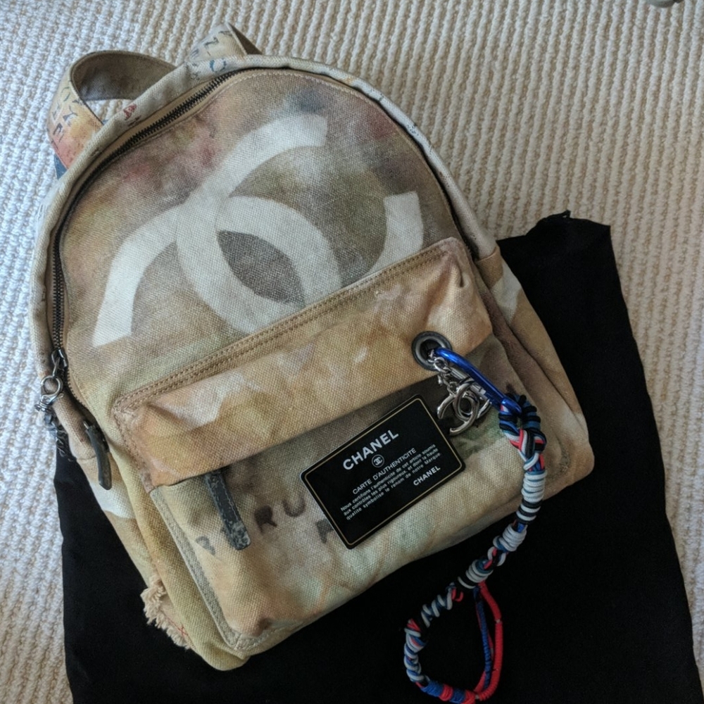 CHANEL Grafitti Canvas Backpack - limited edition!